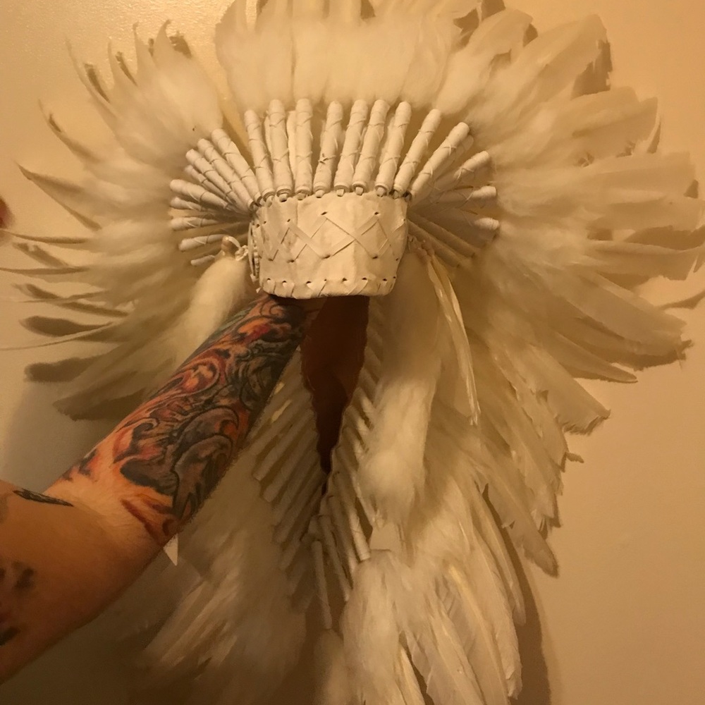 White handcrafted headdress